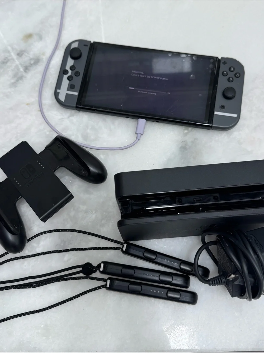Nintendo Switch OLED Gray Joy-Con Console with Accessories